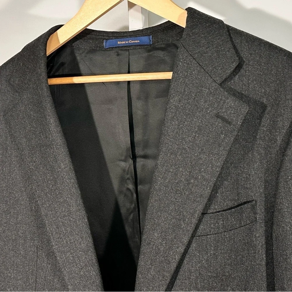 CHAPS Ralph Lauren Pure Wool Blazer Charcoal Grey Classic Tailored Canada 42R